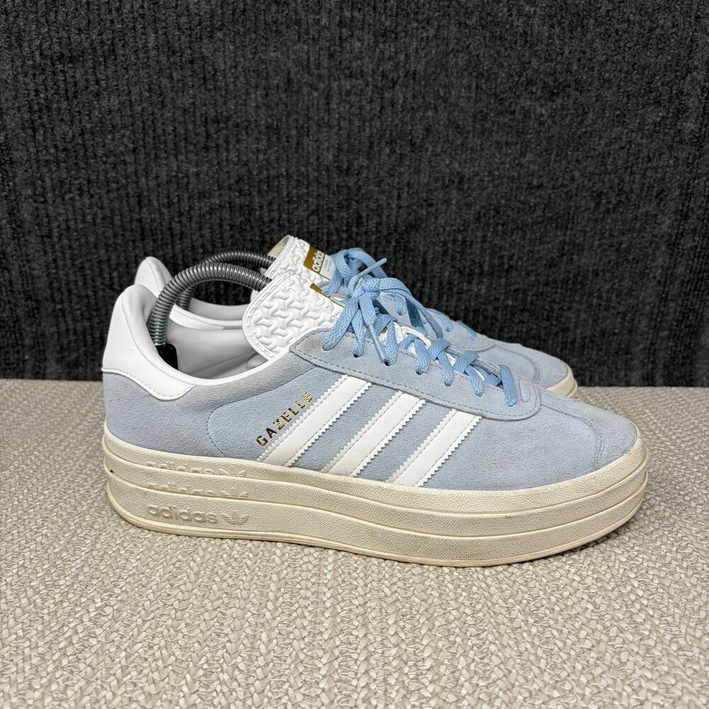 Adidas Gazelle Bold Platform Shoes Clear Sky Blue White Suede Women’s 10 ID6991